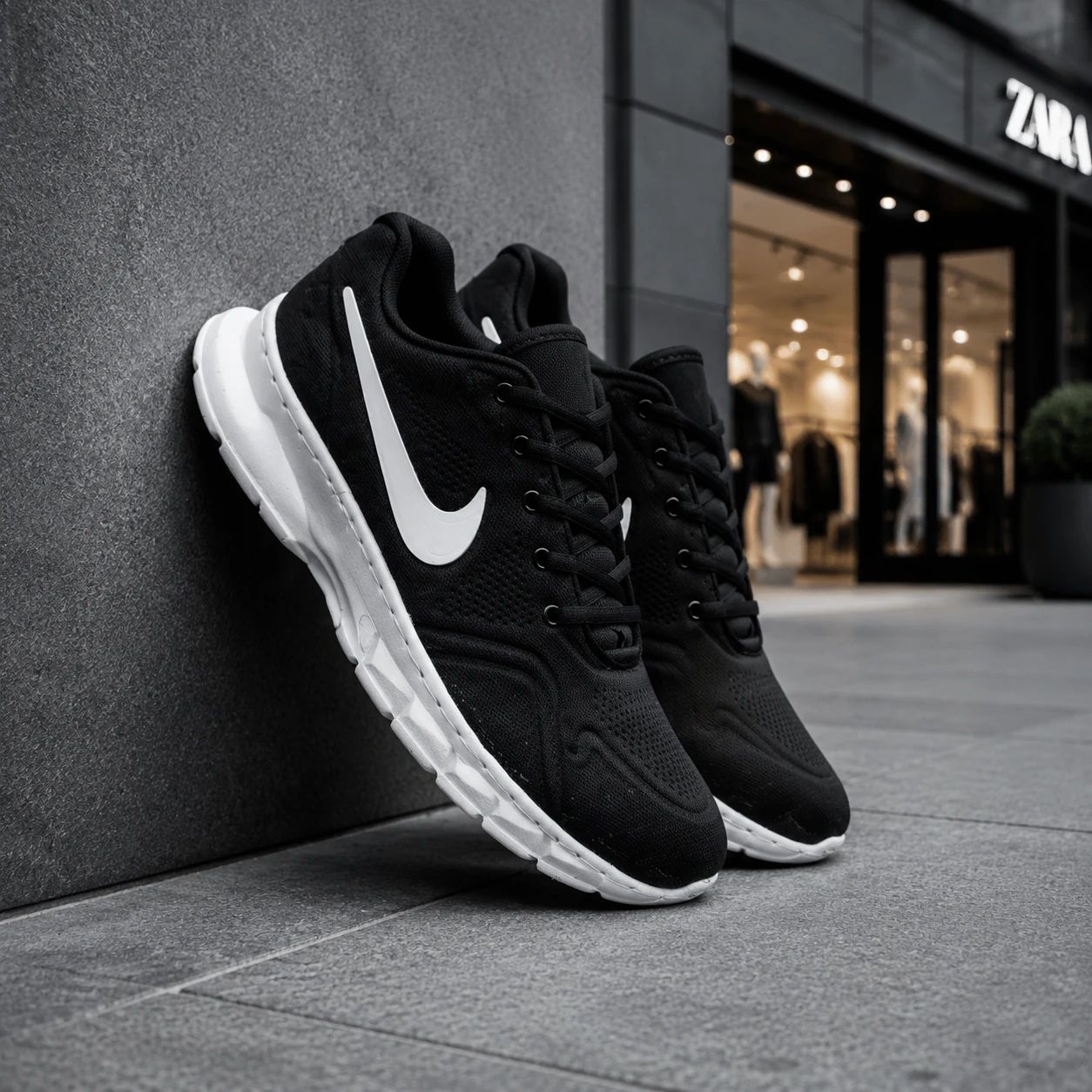 کفش ورزشی مردانه مشکی زیره سفید (T) مدل Pavlo