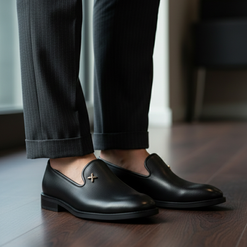 کفش کالج مردانه مشکی مدل Farid