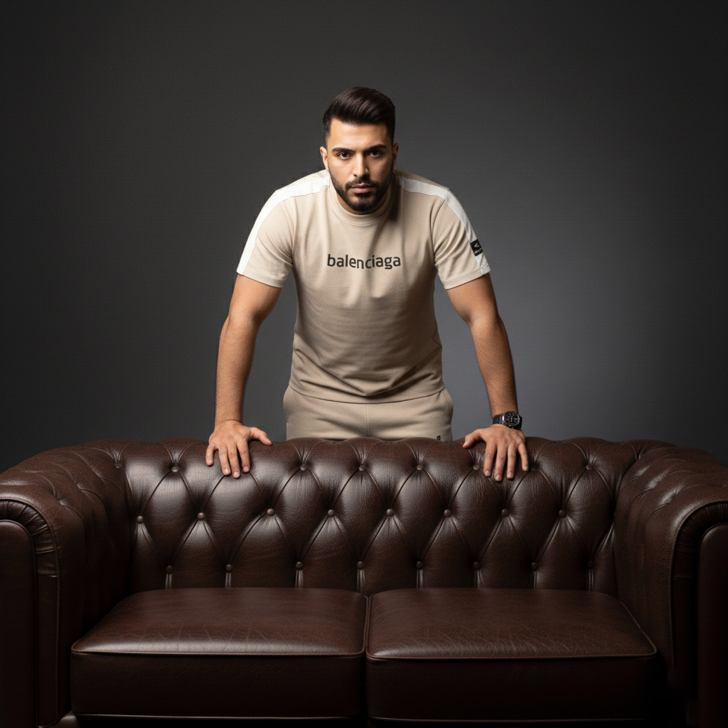 ست تیشرت و شلوار مردانه بنگال کش Balenciaga-کرم