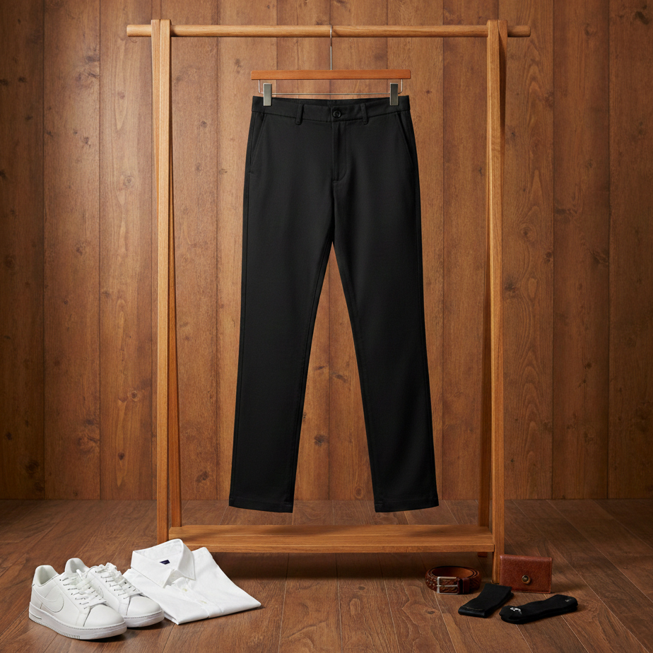 شلوار مردانه بنگال کش دم پا ساده مدل Behnam-مشکی