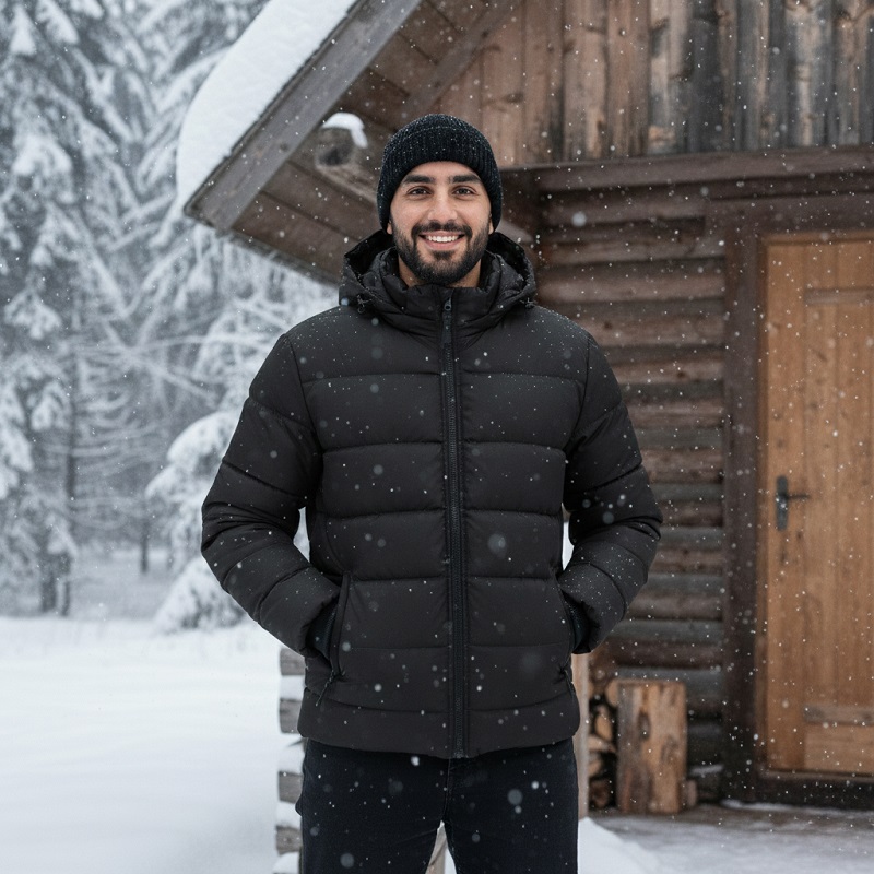 کاپشن بادی مشکی مردانه مدل Arshan-مشکی